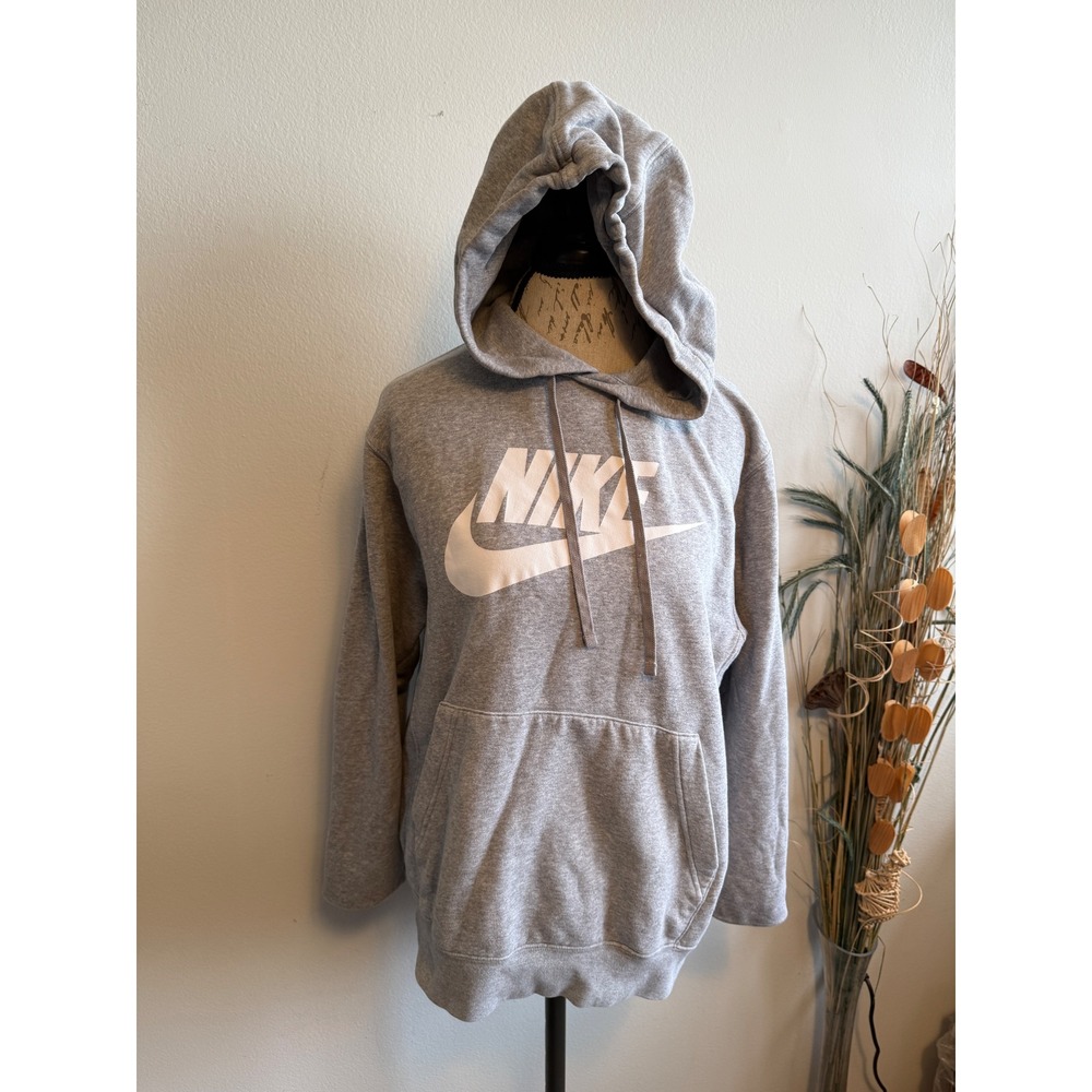 Nike Mens Sportswear Futura Logo Pullover Hoodie Heather‎ Grey Medium